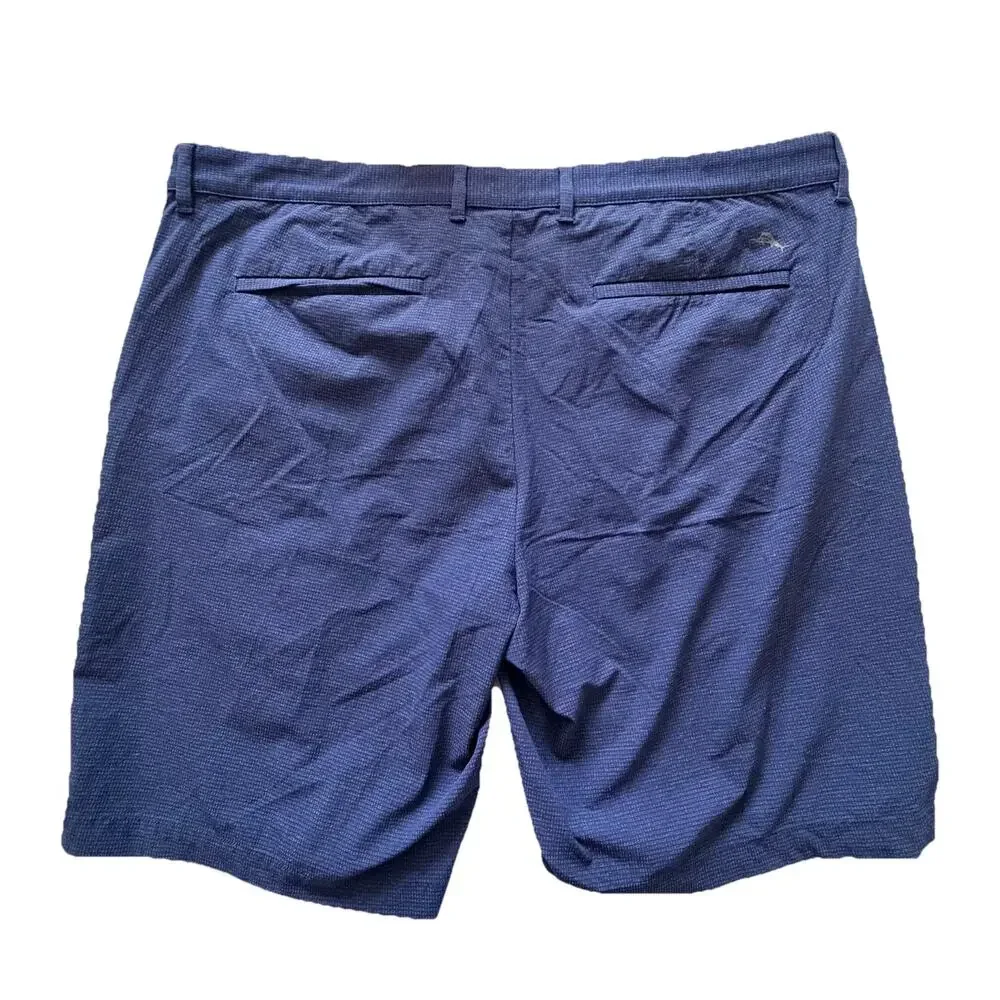 Tommy Bahama Mens Navy Blue Logo Patterned Performance Shorts Sz 40 EUC